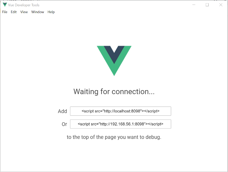 Vue Developer Tools Window