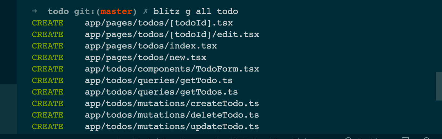 Generating  all files for the Todo schema