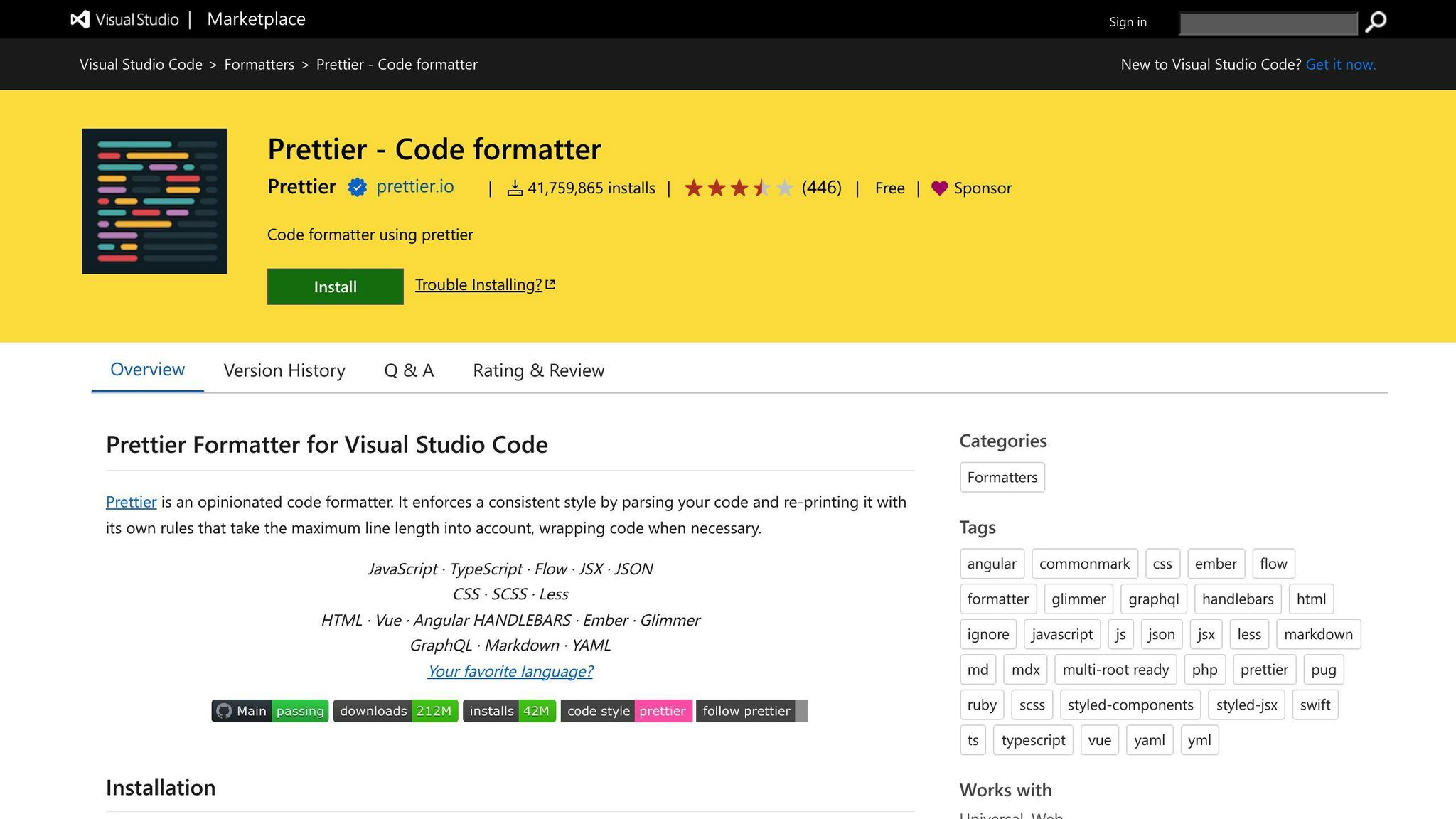Prettier - Code formatter