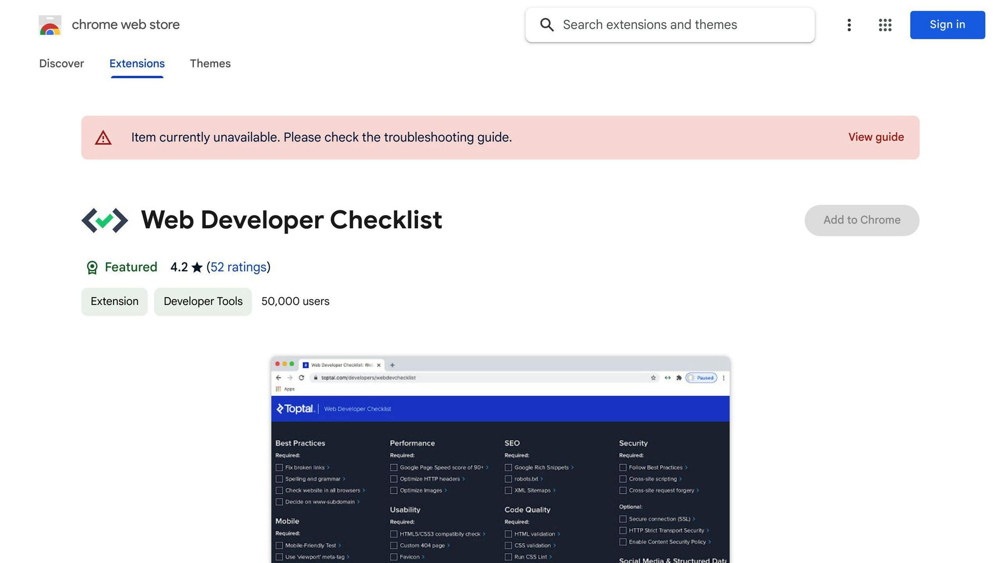 Web Developer Checklist