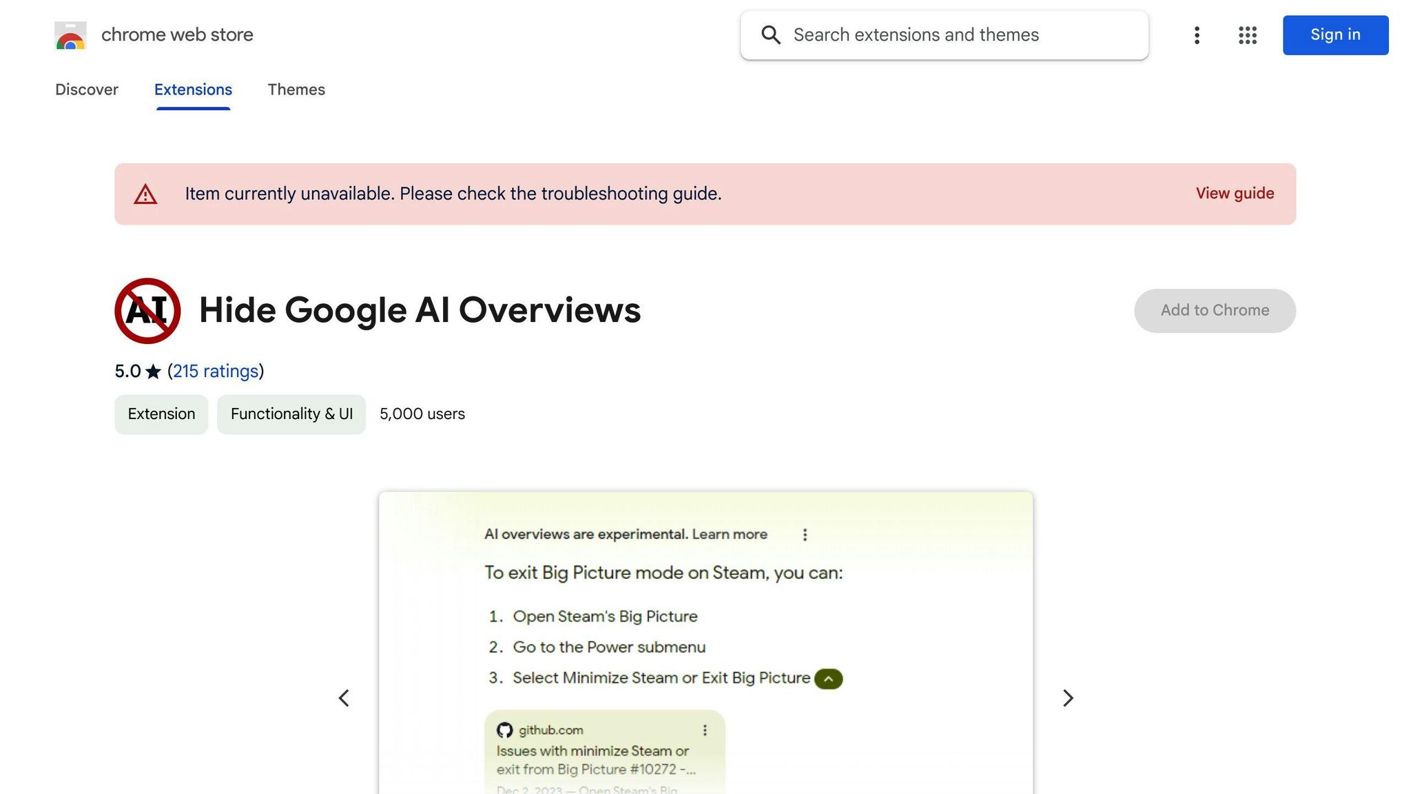 Hide Google AI Overviews