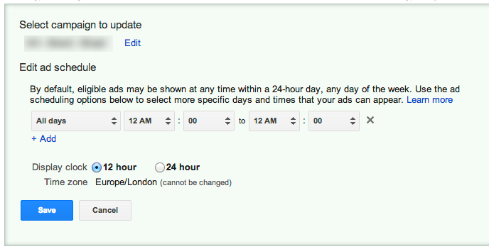  Google AdWords Scheduling 