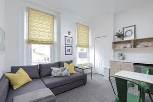 The living room common area of the Women with Children Shelter at City Mission