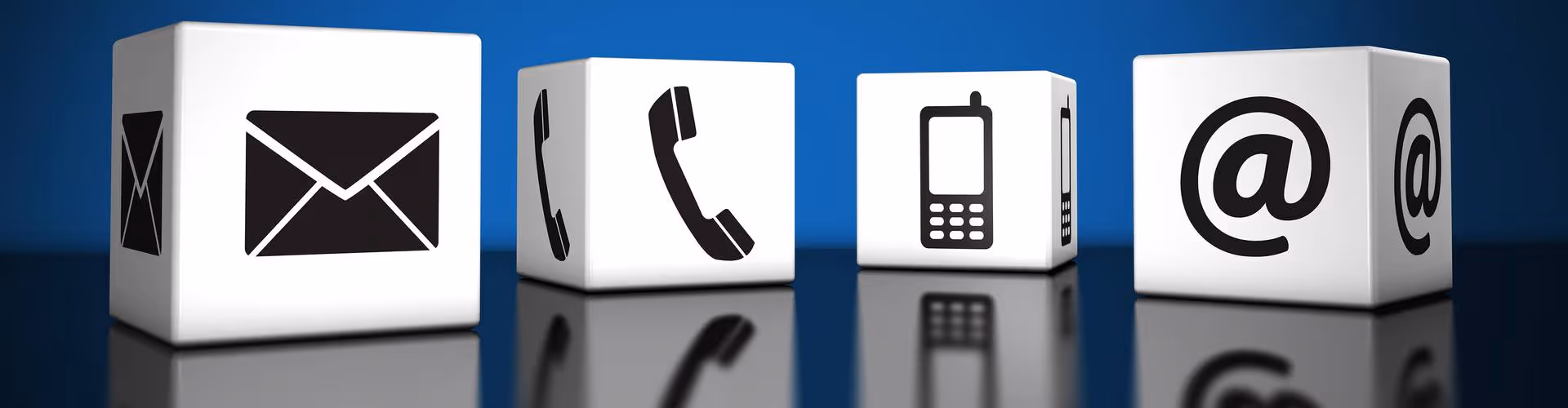 4 dice representing means of communication