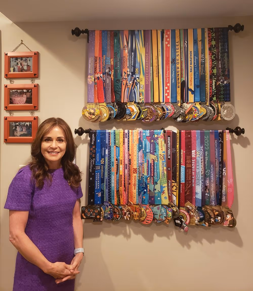 Diana's running medal collection