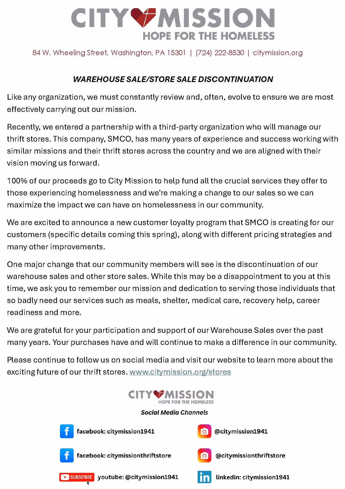 discontinuation notice