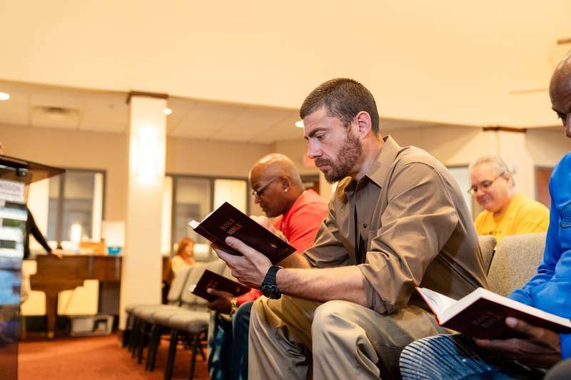 Prayer group being held inside the Chapel