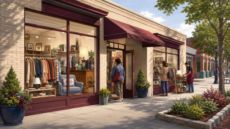 City Mission thrift store storefront