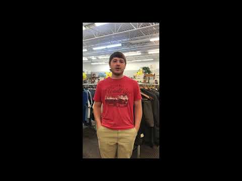 Michael, a City Mission thrift store employee, sharing his work experience