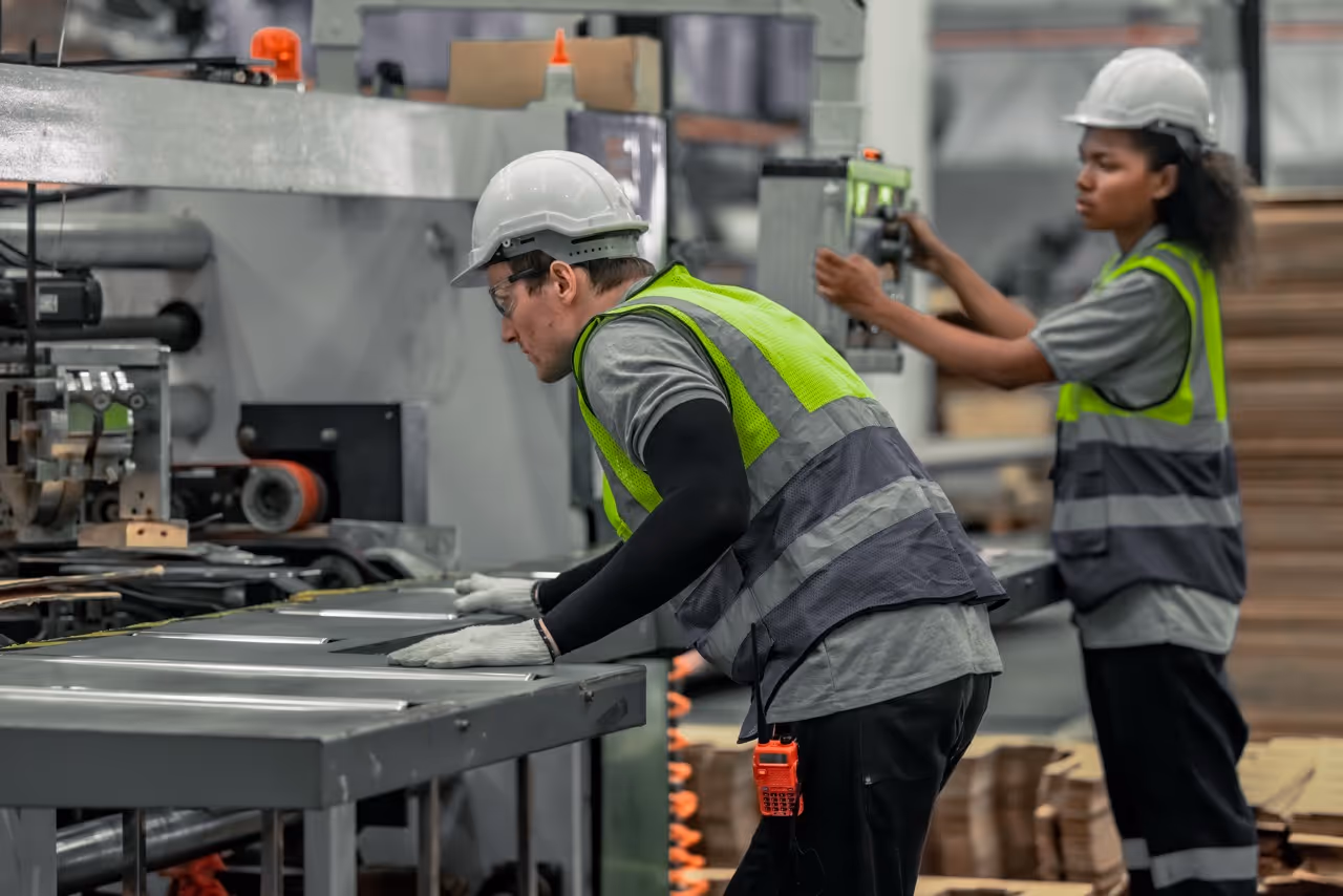 People working in a factory