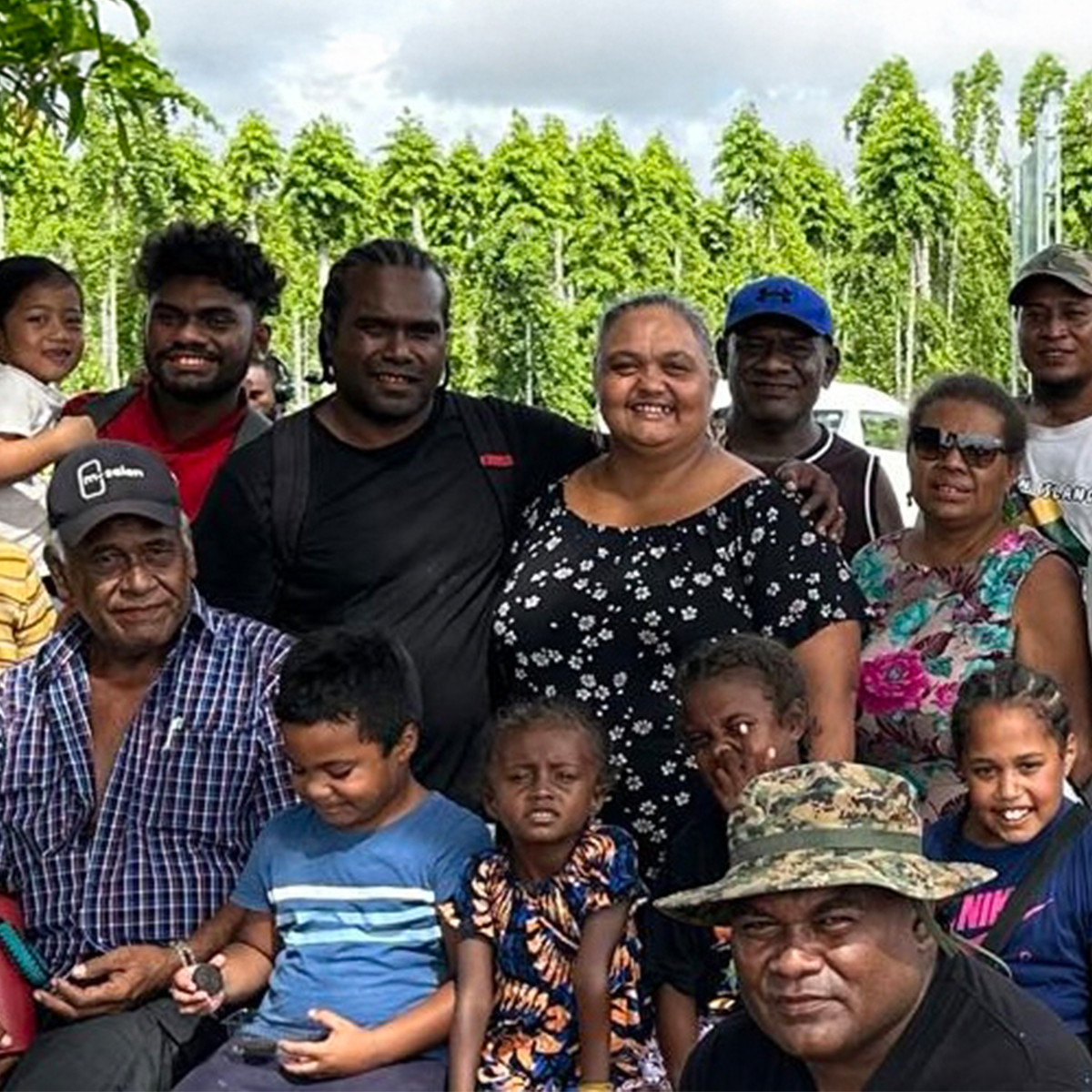 Rowita and her family during her trip to the Solomon Islands