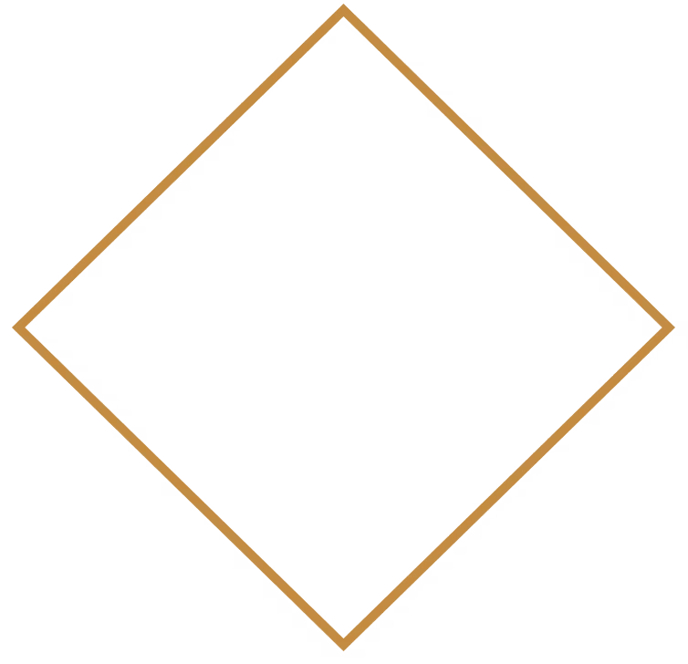 A gold outline of a diamond shape