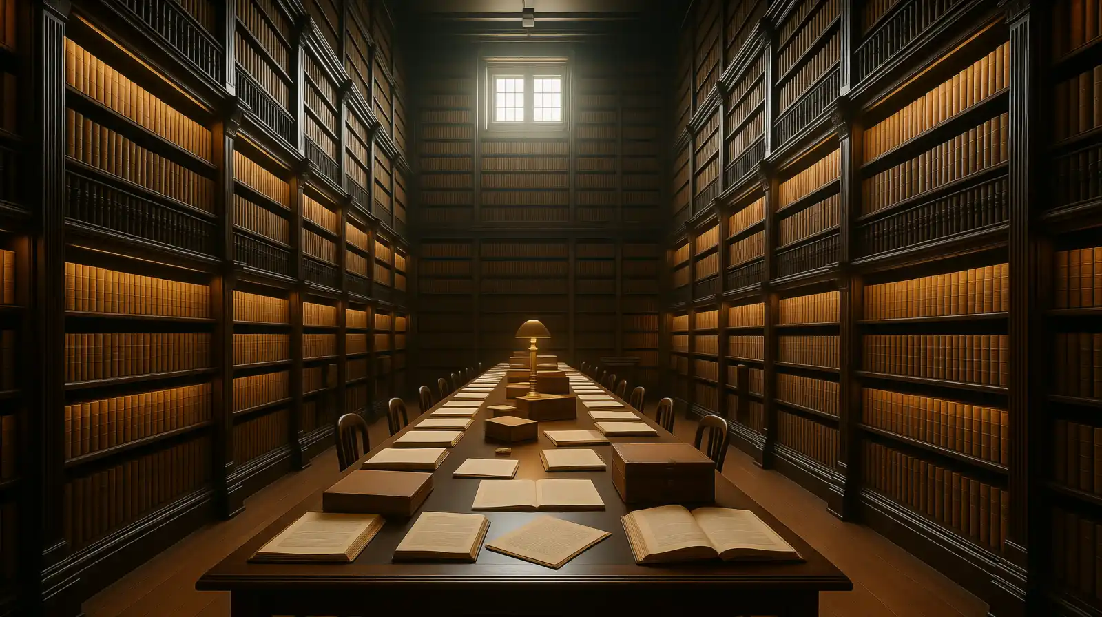 Billedet viser et meget stort arkiv.