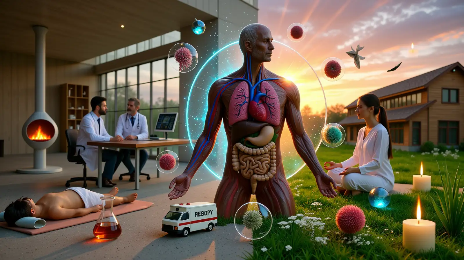 Billedet viser en klient med en medicinsk og holistisk tilgang.