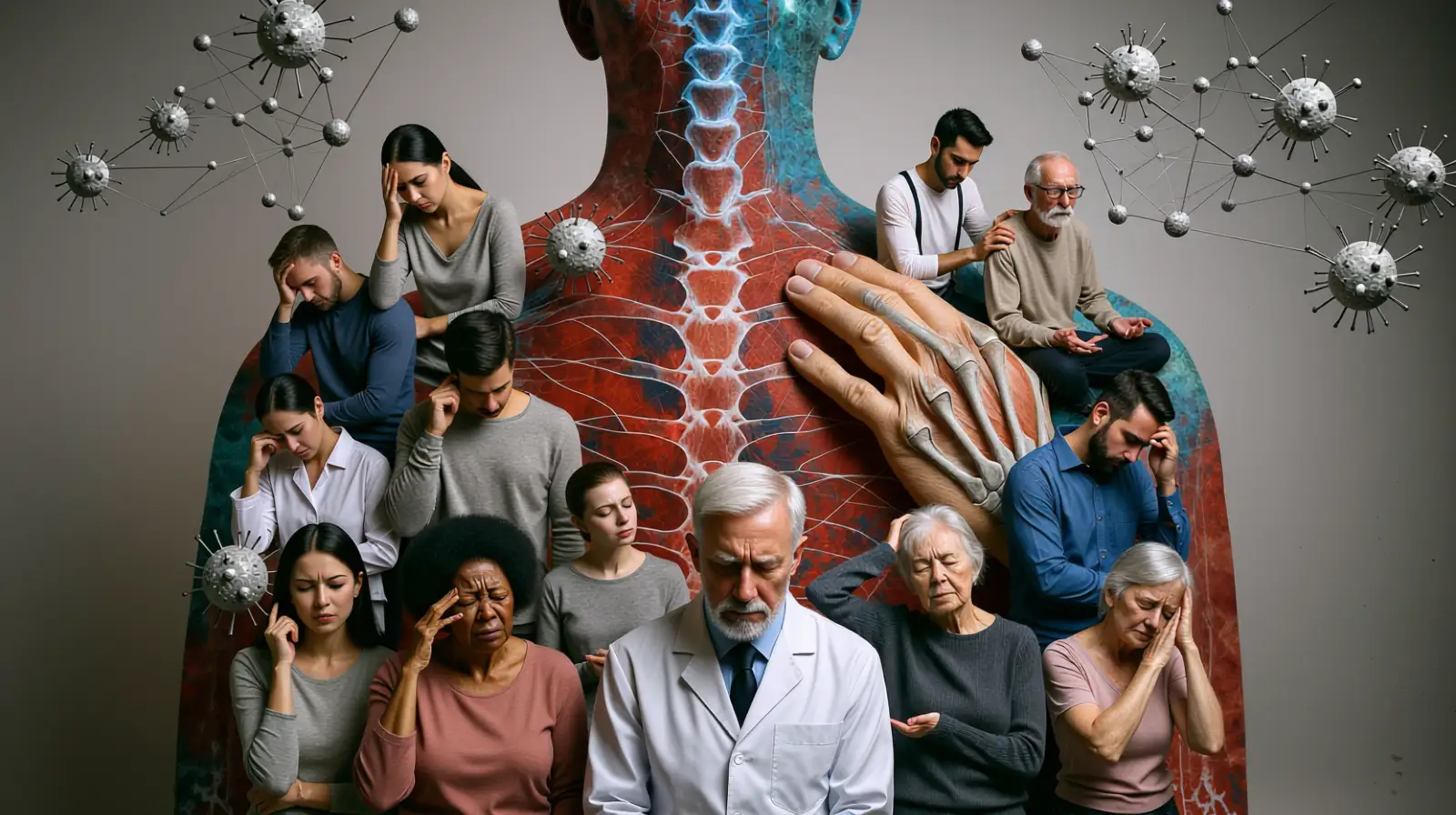 Billedet viser mange mennesker i sorg omkring en stor overkrop.