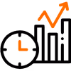 Icon depicting metrics increasing
