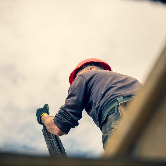 Man climbing Ladder Alone
