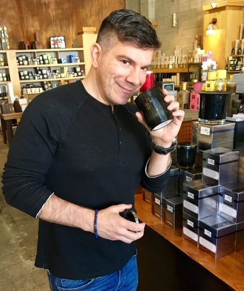 Anthony Carro, founder of Candle Delirium, in his West Hollywood store
