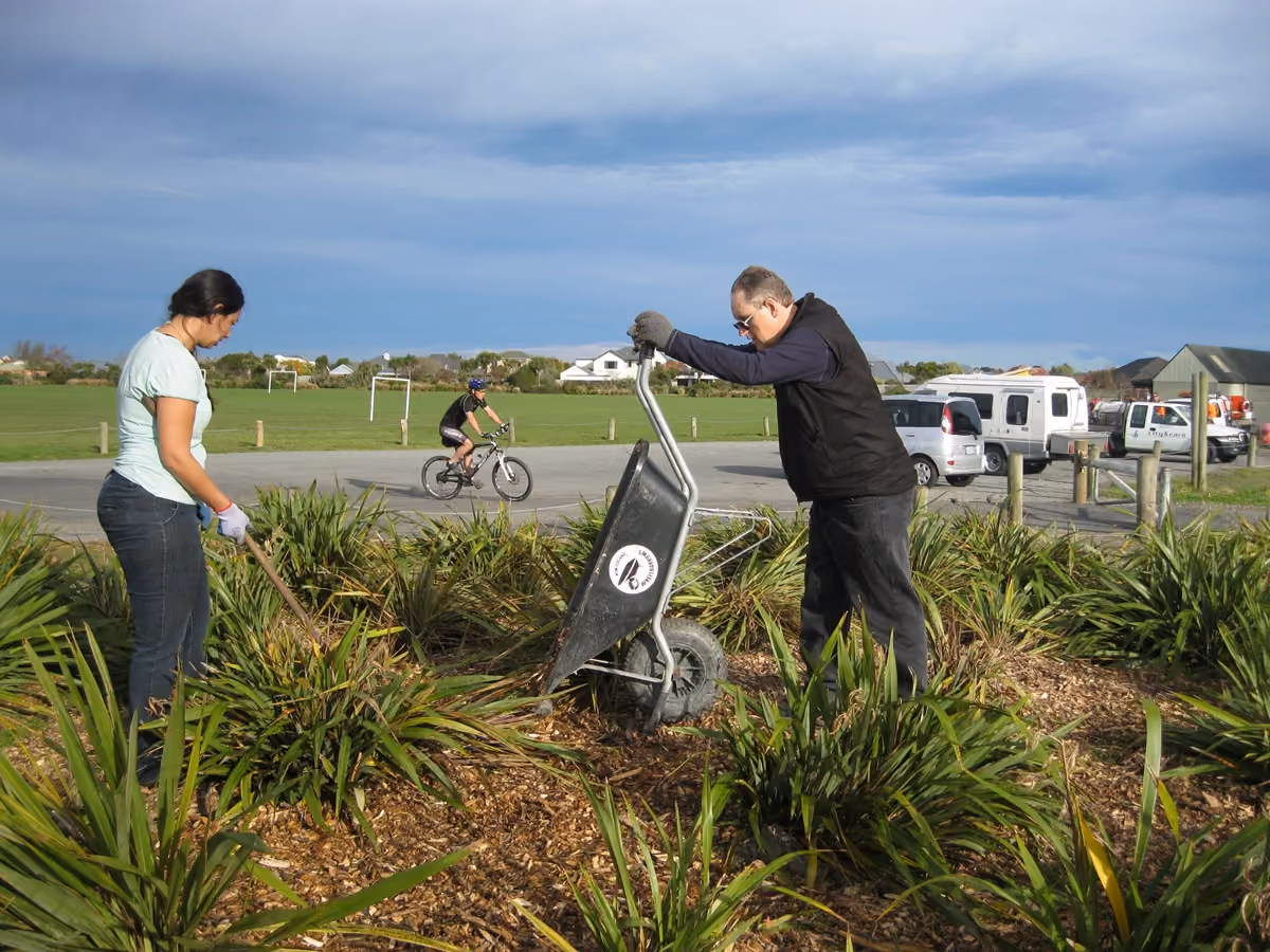 IDEA Services supports bike track maintenance in Canterbury's Burwood forest.