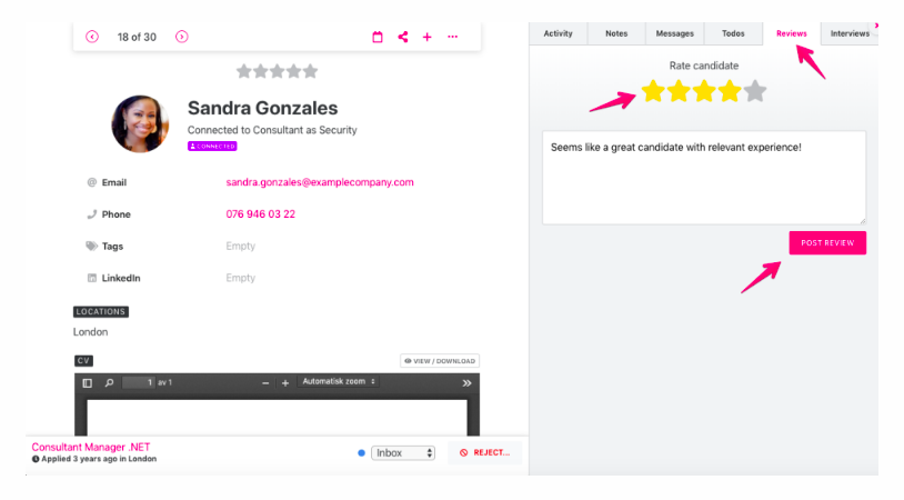 Teamtailor candidate card