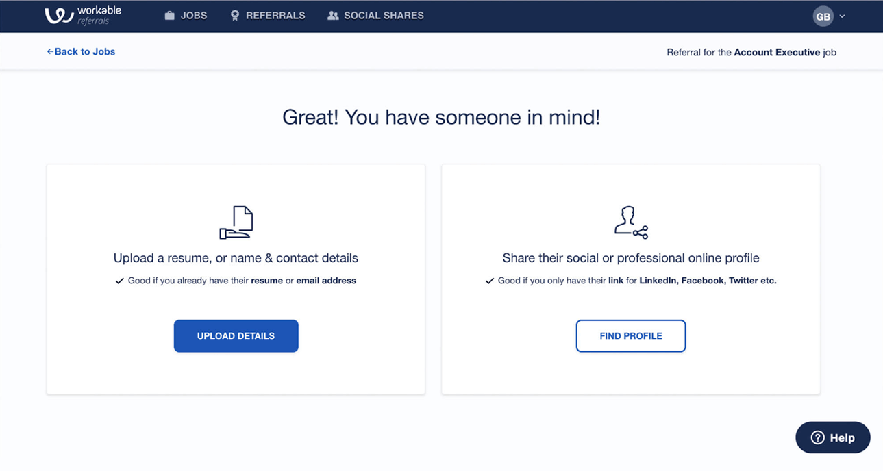 Workable employee referrals