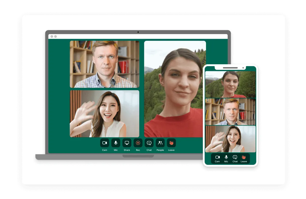 Screenshot of Whereby video tool for remote interviews