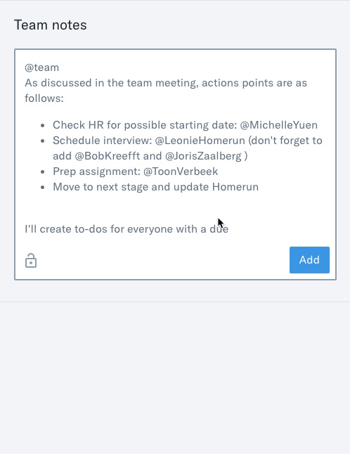 Example of creating a list