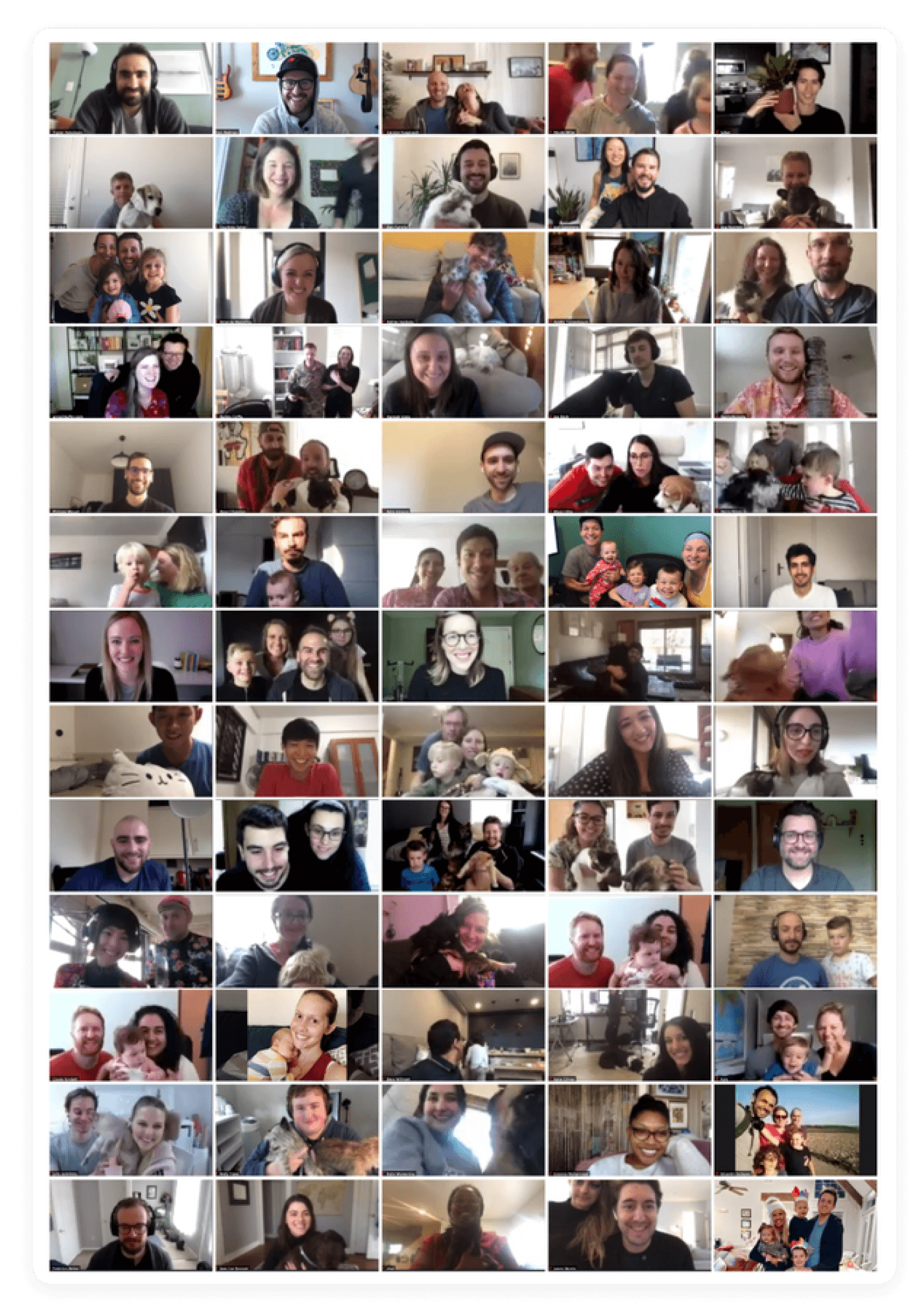 Screenshot of Buffer team members on a virtual team meeting.