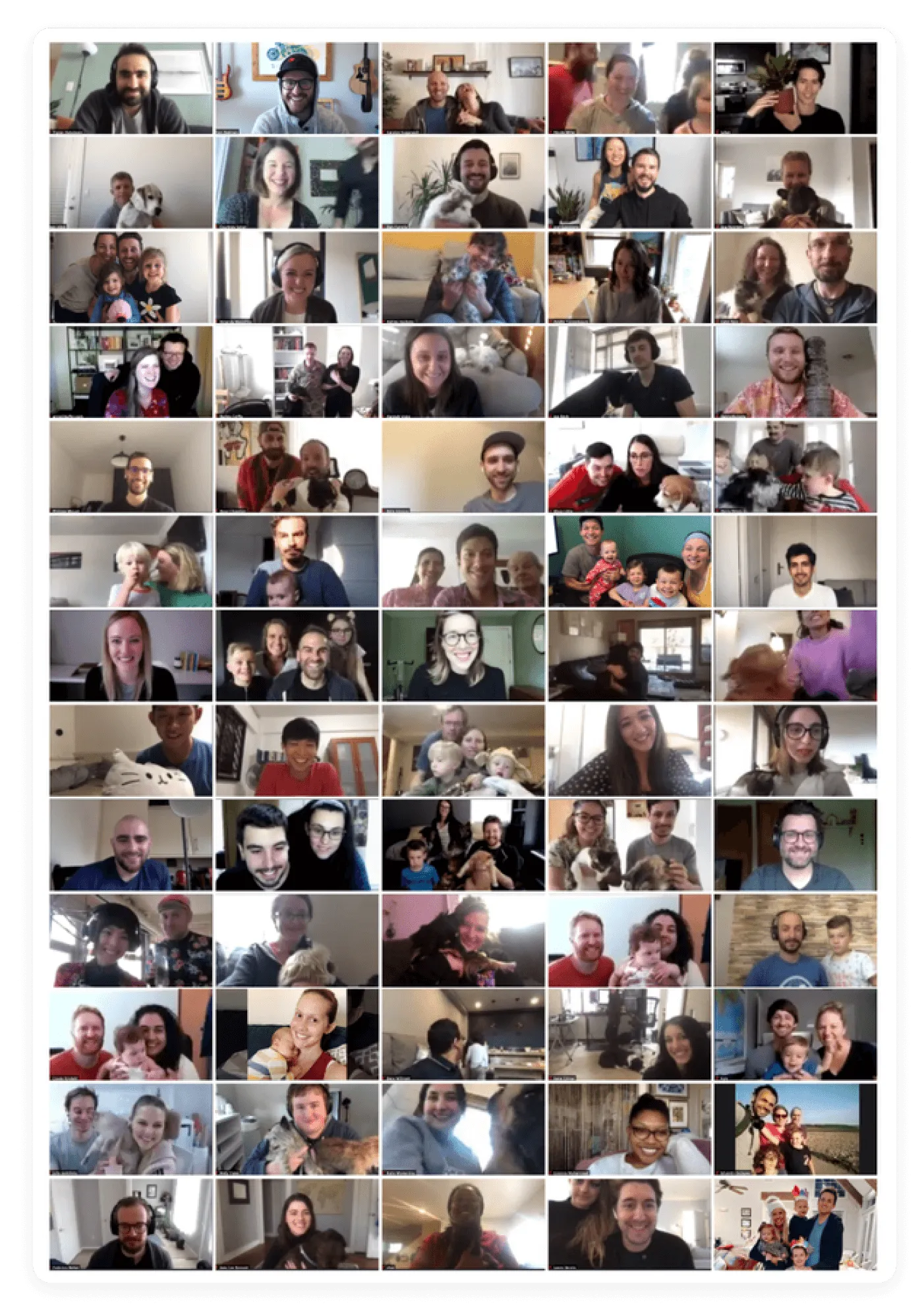 Screenshot of Buffer team members on a virtual team meeting.
