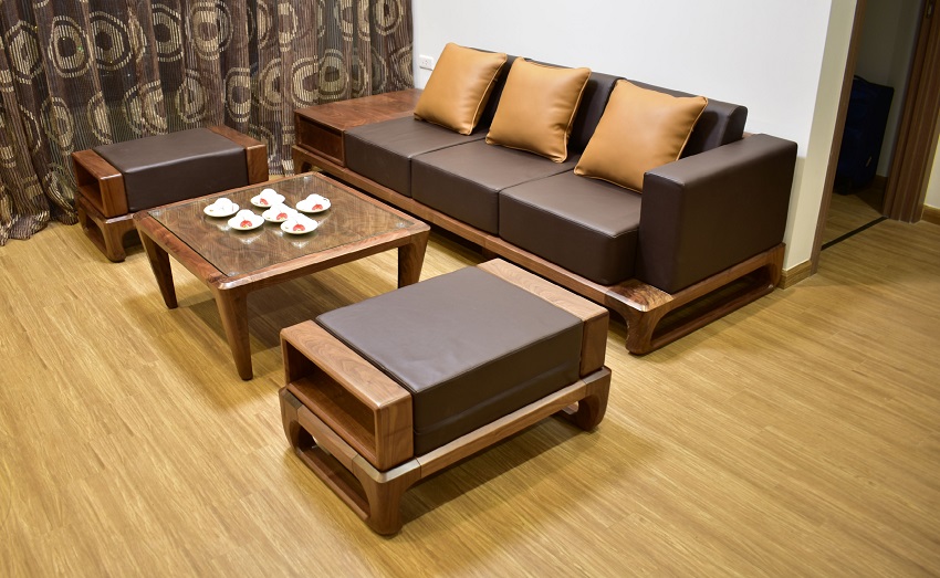 bàn ghế sofa gỗ phòng khách