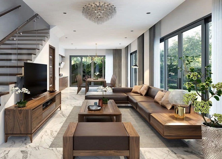 bàn ghế sofa gỗ phòng khách