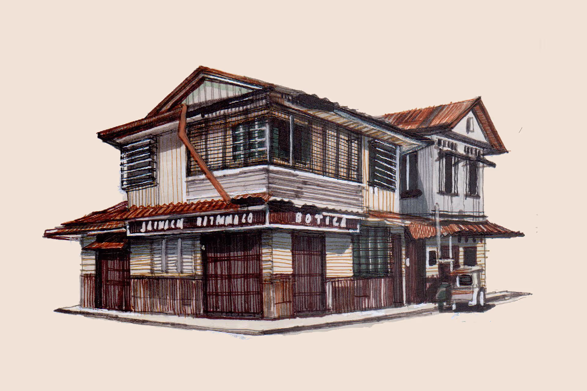 On the eastern side of Oriental Mindoro sits Pola: a small, coastal town full of ancestral homes. Illustration by Rom Cahilo.