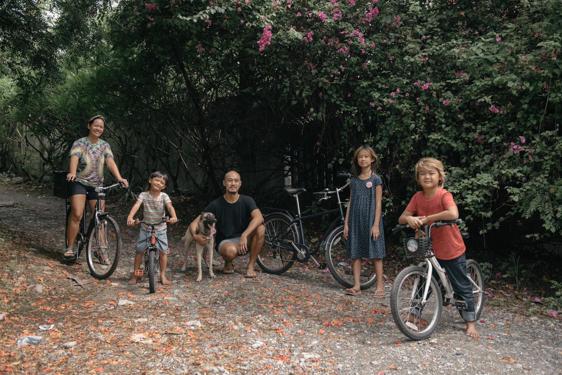 Cosio Family poses with bikes in La Union, photo by Tarish Zamora
