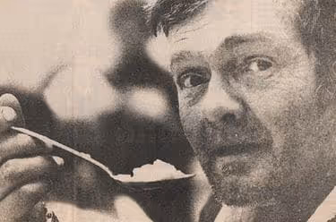 A gentlemen eating at the City Mission, circa 1941