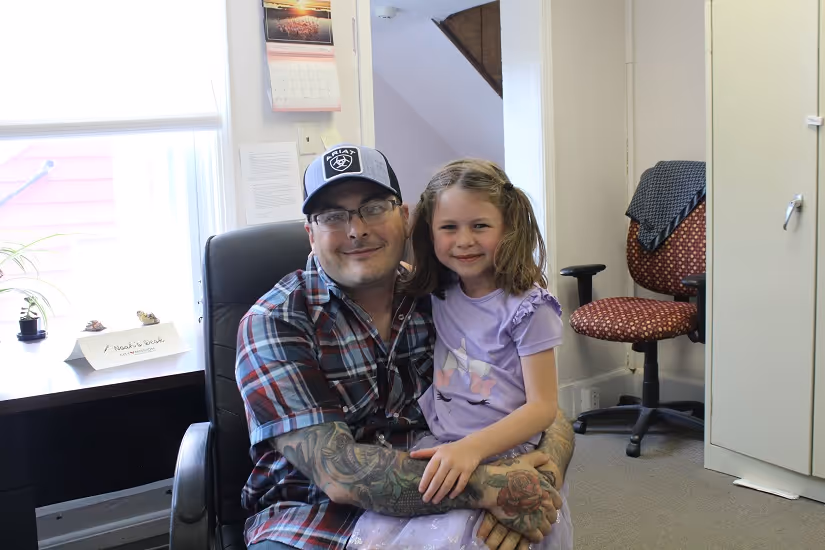 Johnny with his Daughter, Violet