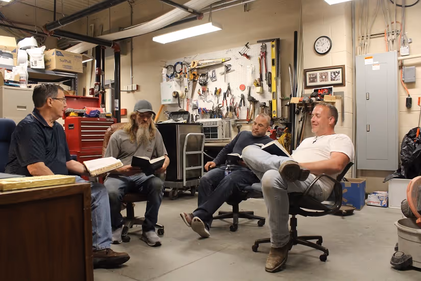 In the maintenance shop