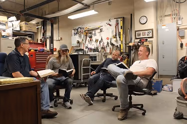 In the maintenance shop