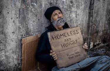 homeless man asking for help