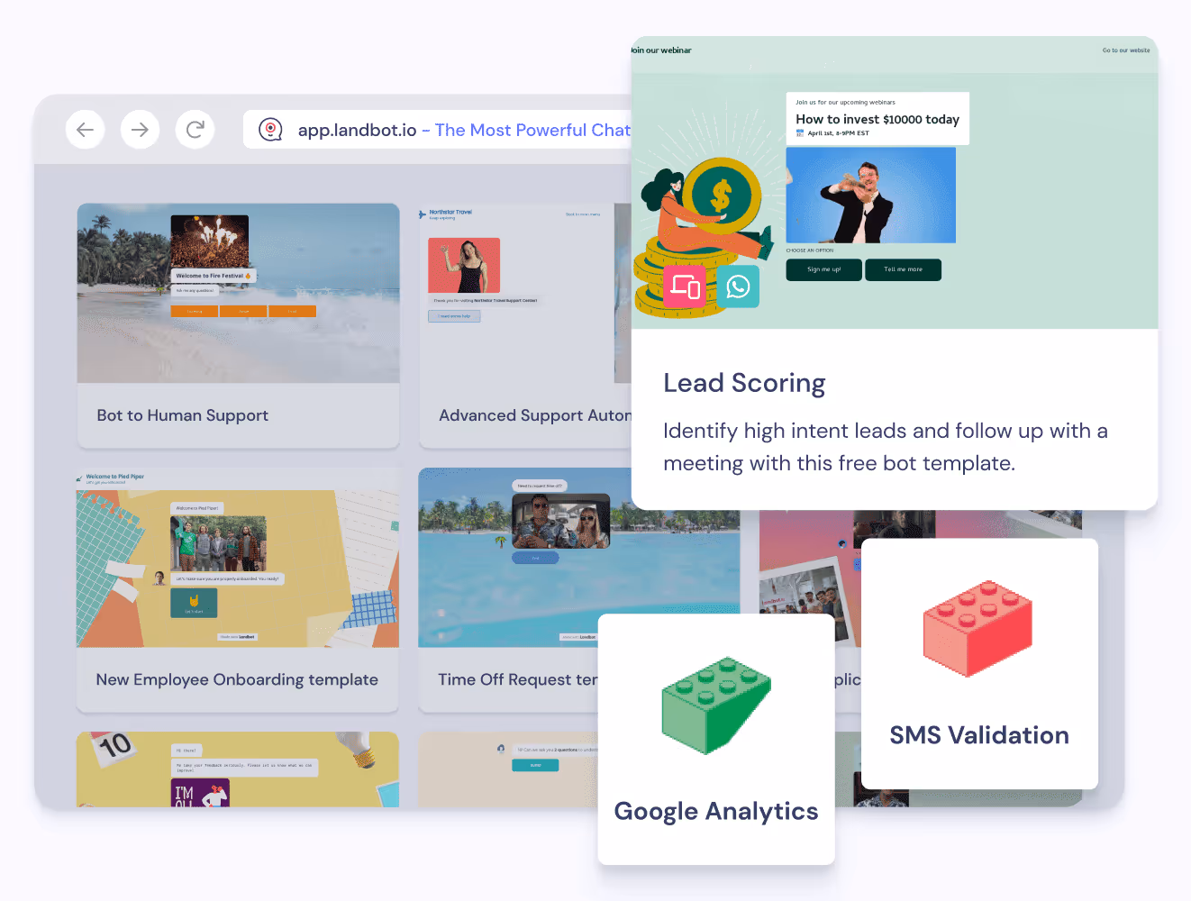 landbot bricks and templates