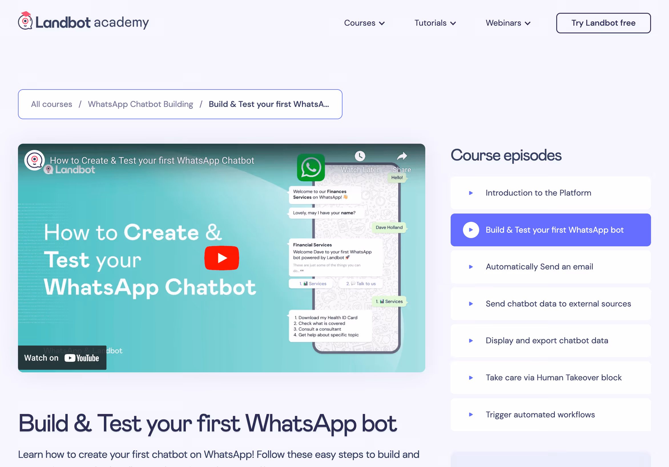 landbot academy courses