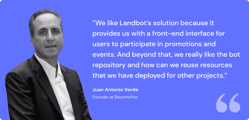 BecomeYoo's first quote desktop Landbot case study