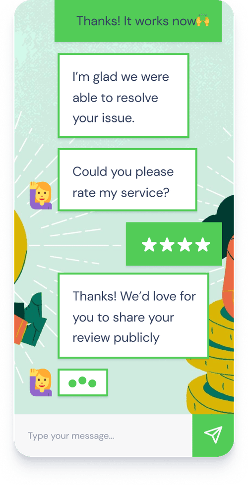 landbot AI Agents support mobile chat