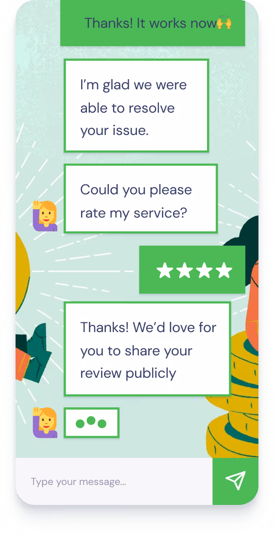 landbot AI Agents support mobile chat