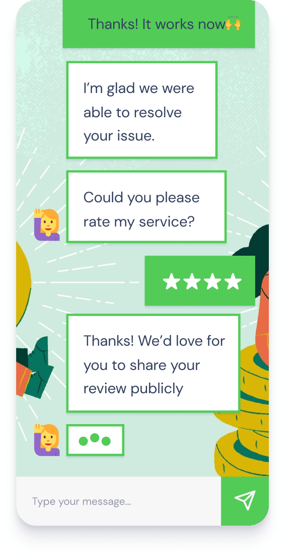 landbot AI Agents support mobile chat