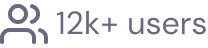 Icono de dos personas junto al texto 'Más de 12 mil usuarios'.
