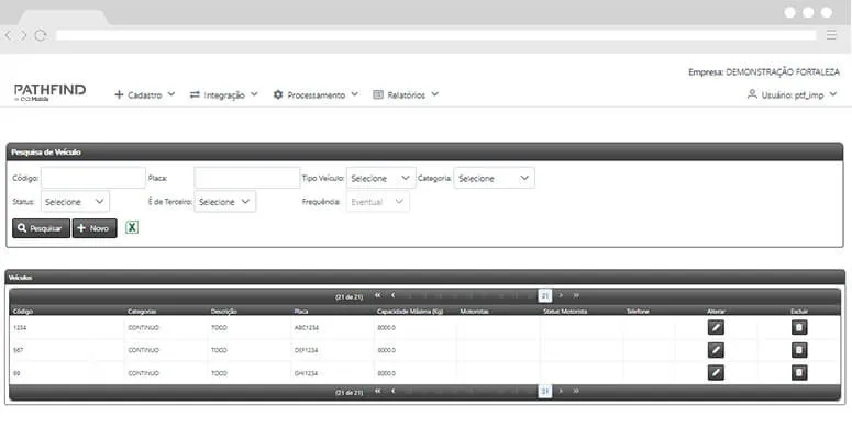 Print da tela da funcionalidade Portal do Cliente da Fretefy