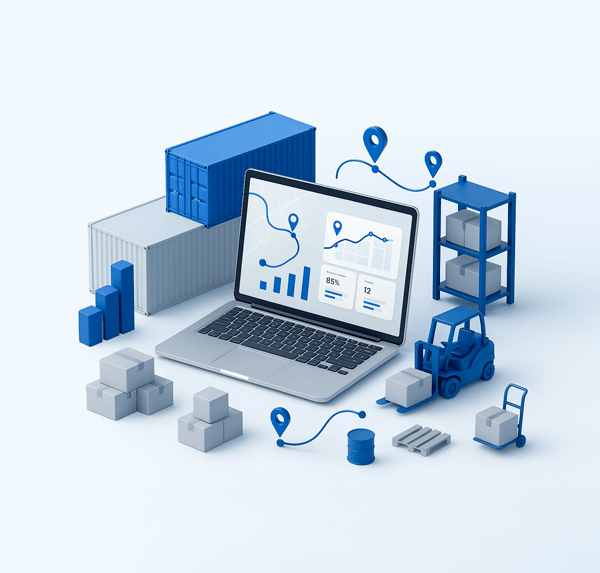 Caminhão com caixas prontas para embarque