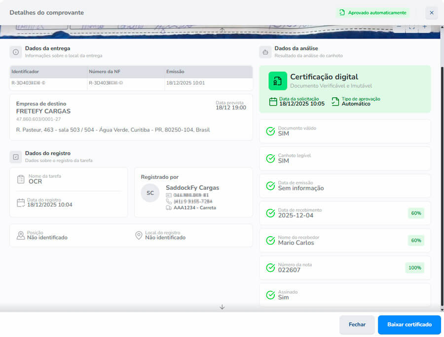 Print da tela da funcionalidade Tracking EDI ou APP, em formato de Kanban, da Fretefy