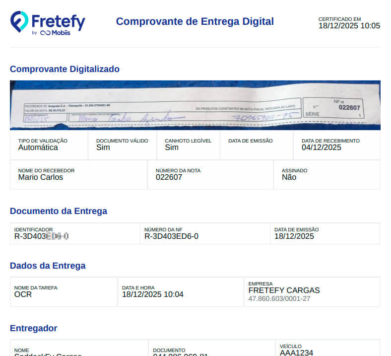 Print da tela da funcionalidade Gestão de ocorrências em formato de Kanban da Fretefy
