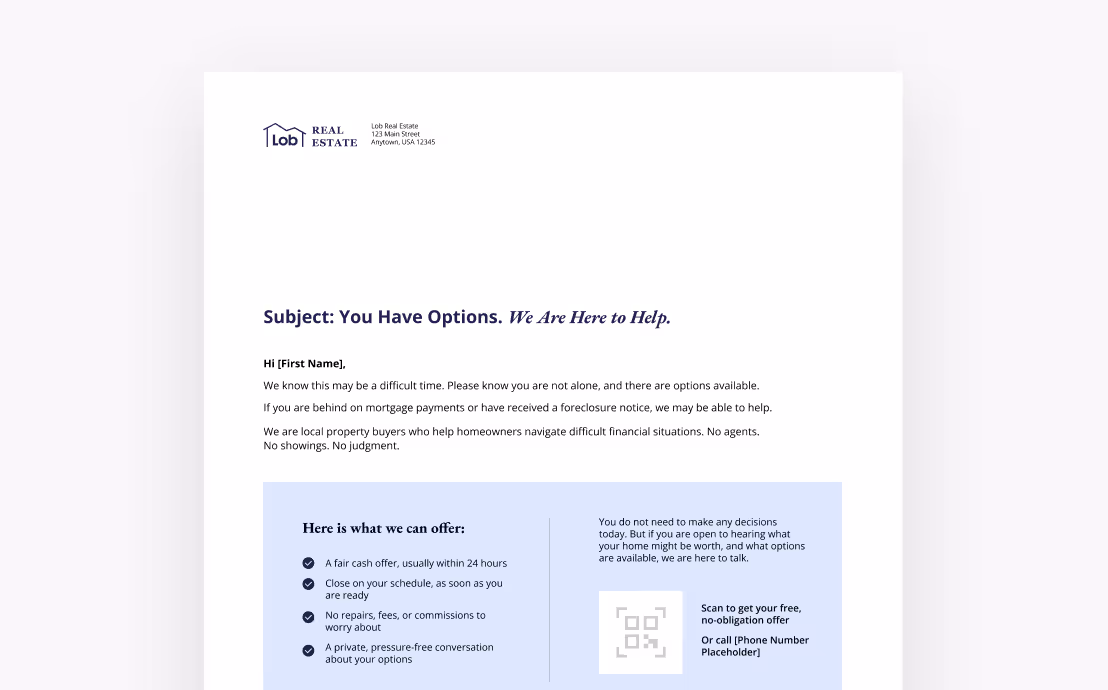 Image of Preforeclosure template by Lob